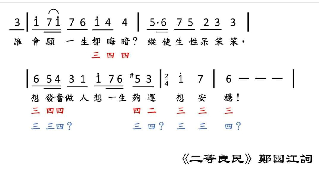 一般粵語歌嘅歌詞 點解0音高字通常用得最少？