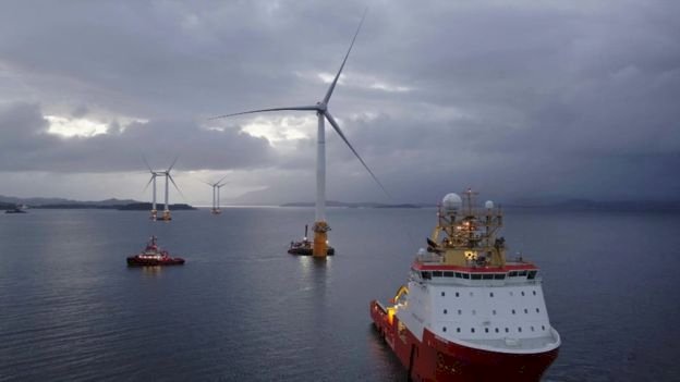 全球首座漂浮風力電廠 聳立蘇格蘭外海