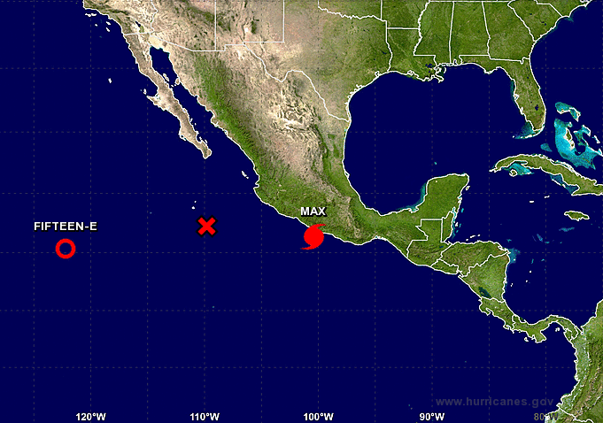 颶風麥斯 在墨國南部外海成形