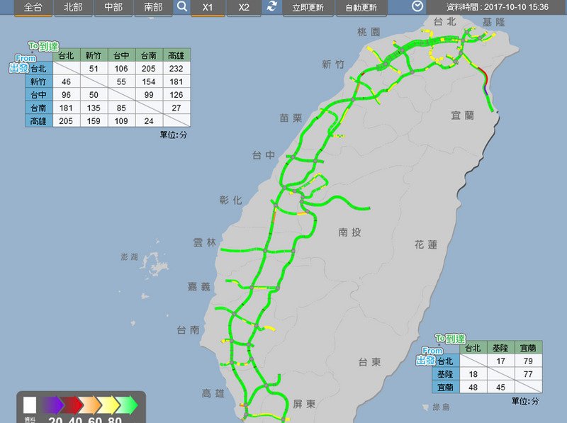 國5北返大塞車 宜蘭頭城車速不到20公里