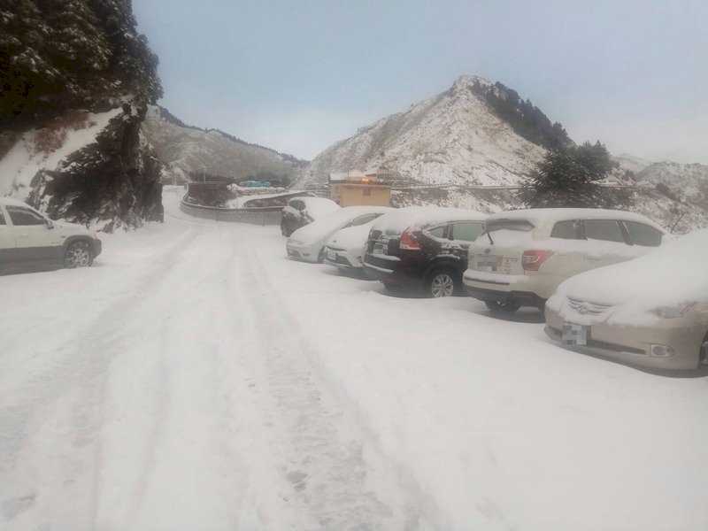 寒流發威合歡山降雪 玉山積雪2.9公分