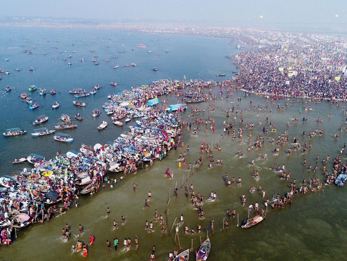 印度大壺節 數百萬人進入聖河淨身