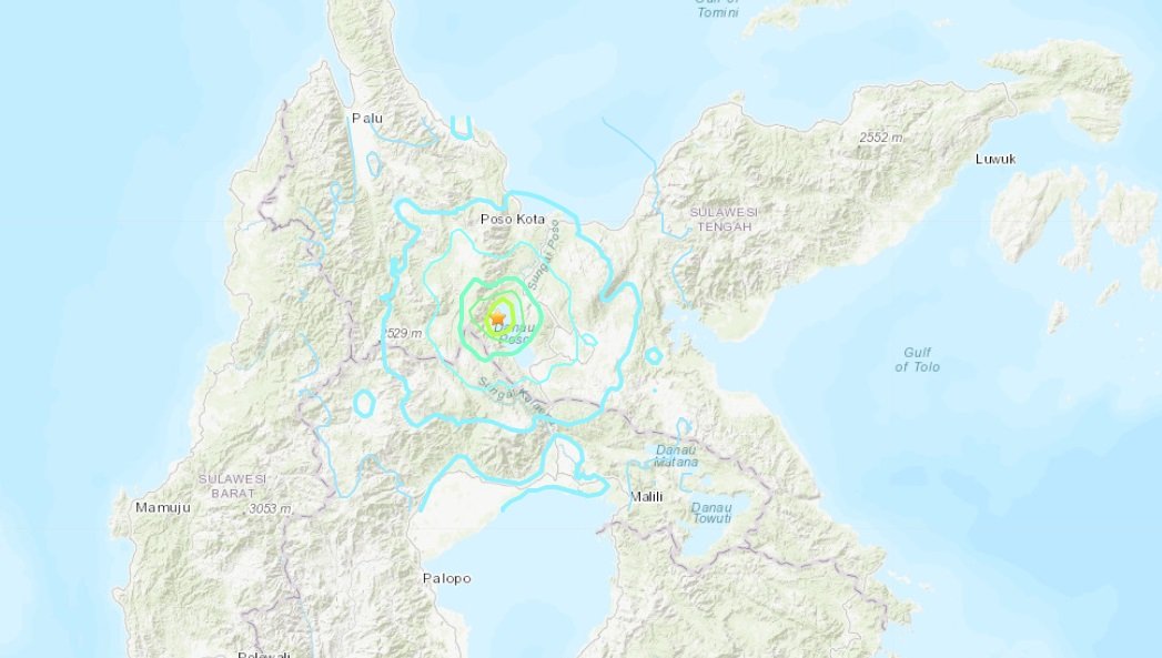 印尼蘇拉威西島地震 深度10公里