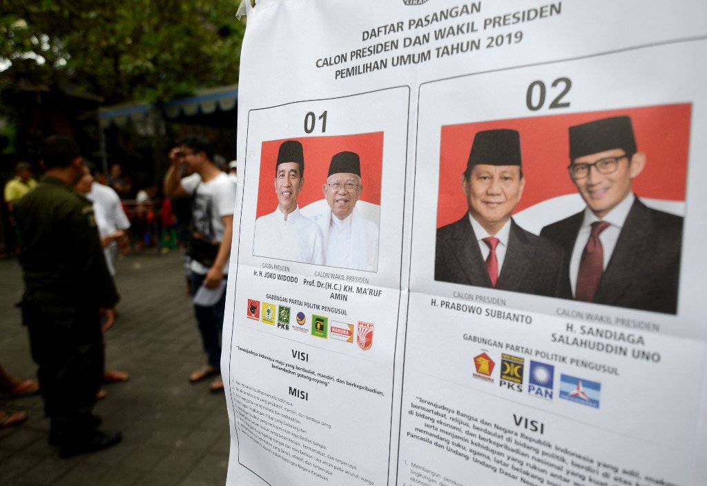 全球最大規模的單日選舉活動─印尼總統和全國議會大選17日登場。 (AFP)