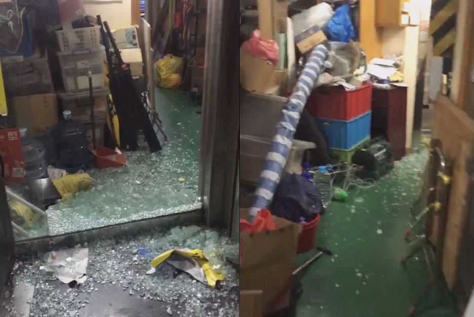 挺七一遊行 香港泛民政黨及電台遭入侵破壞