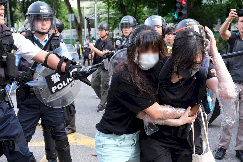 反送中遍地開 光復上水遊行爆零星衝突