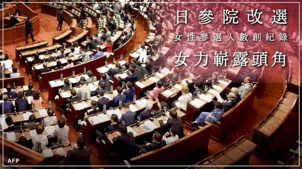 日參院改選女性參選人數創紀錄 女力嶄露頭角