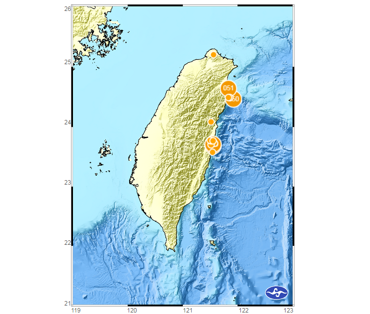 花蓮連3震 最大規模豐濱3.9震度5級