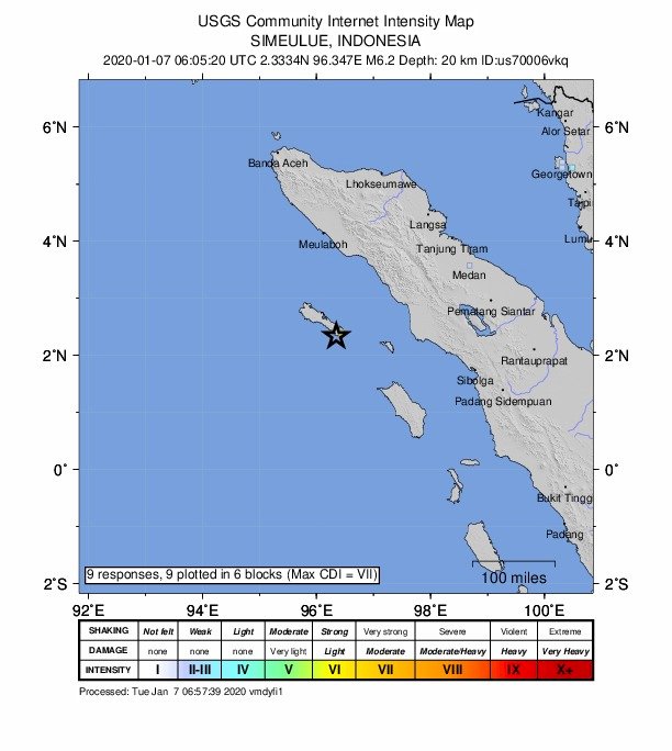 印尼亞齊地震規模6.2 尚無傷亡傳出