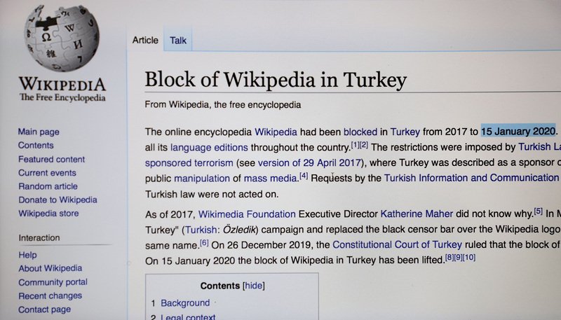 法院判侵犯言論自由 土耳其解除對維基禁令