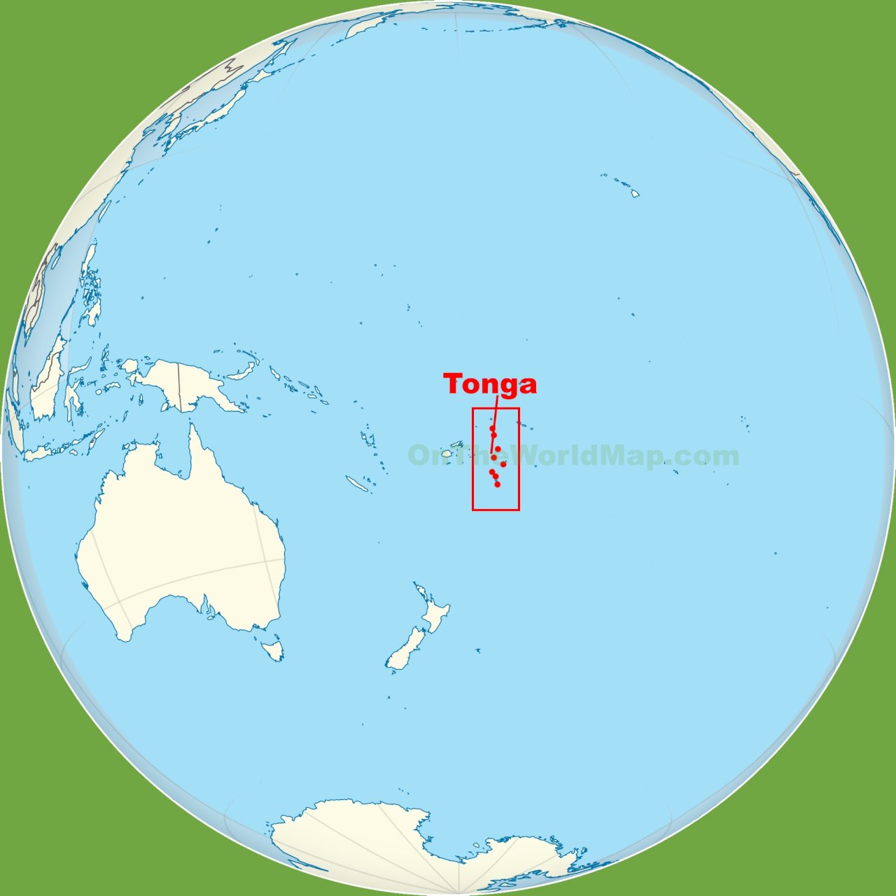 太平洋島國東加王國。(圖/ontheworldmap.com)
