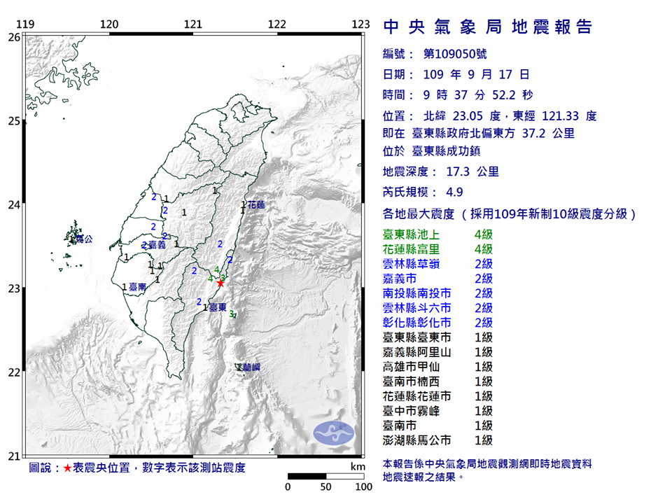 å°æ±9 37åœ°éœ‡è¦æ¨¡4 9 æ–°èž Rti ä¸­å¤®å»£æ'­é›»è‡º