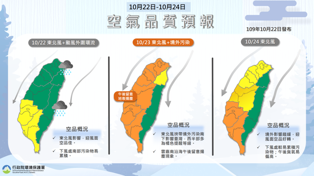 入秋首波霾害 環保署：23日空品達橘色提醒