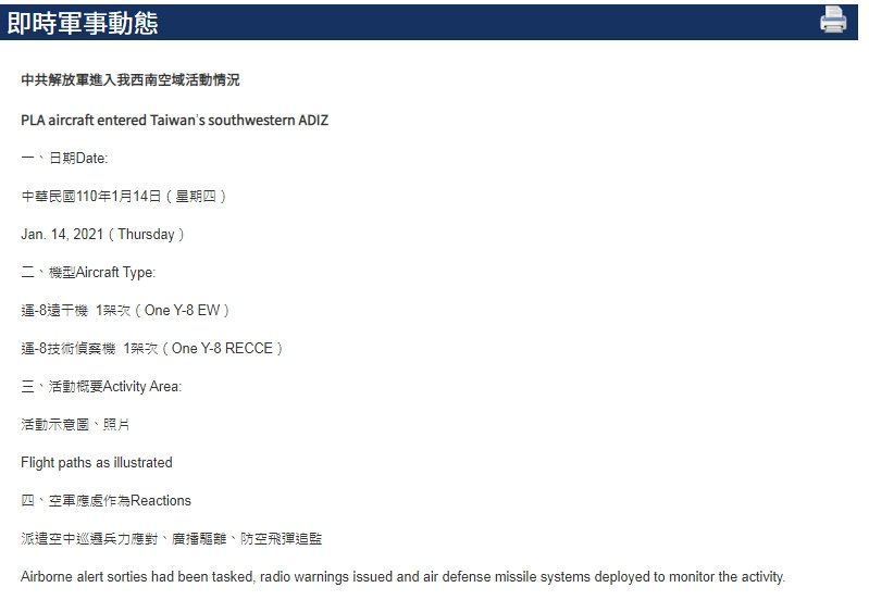 共軍2架運8擾台ADIZ  空軍兵力應對