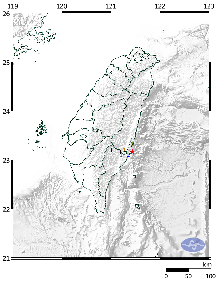 台東近海地震規模3 9 最大震度3級 新聞 Rti 中央廣播電臺