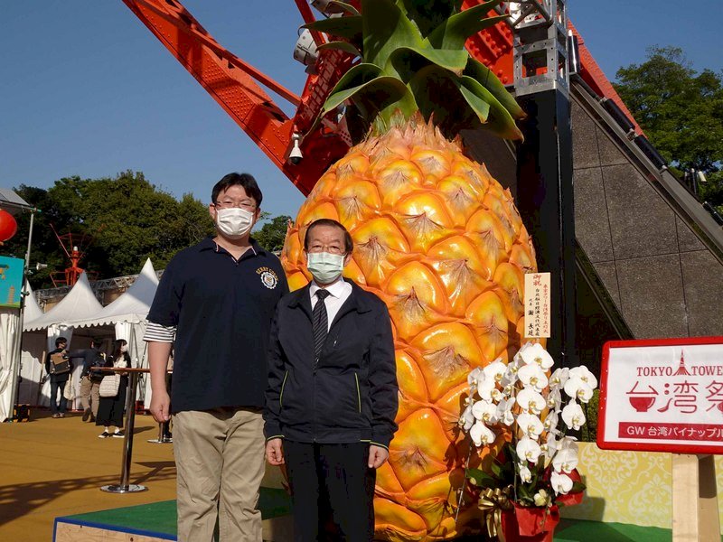 東京鐵塔台灣祭備8萬顆鳳梨 謝長廷驚訝