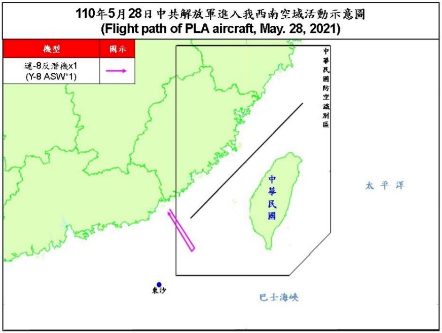 共軍一架運8反潛機擾台 空軍兵力應對