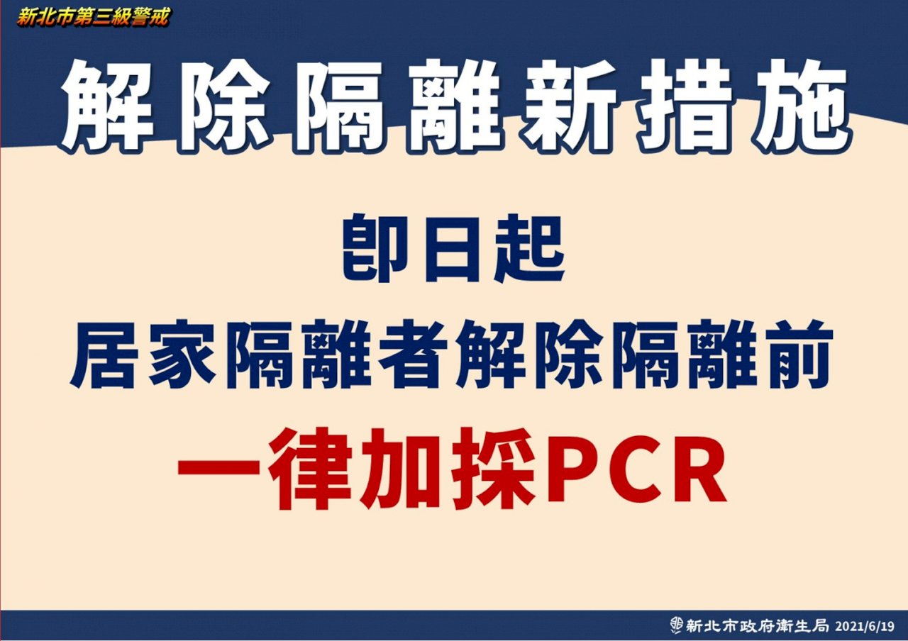 侯友宜:居家隔離解隔前 一律加採PCR檢測