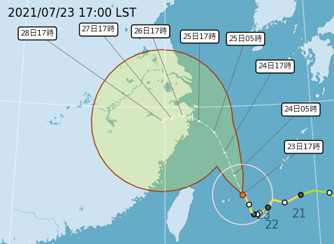 「烟花」暴風圈正進入台灣東北部及北部海面 全台戒備