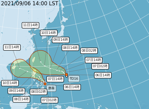 颱風康森預估10日最接近台灣 為南部帶水氣