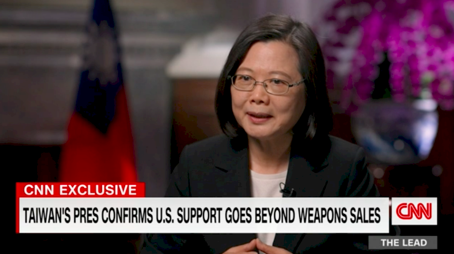 總統蔡英文接受CNN專訪 證實美軍在台協助訓練並指捍衛民主不能失敗