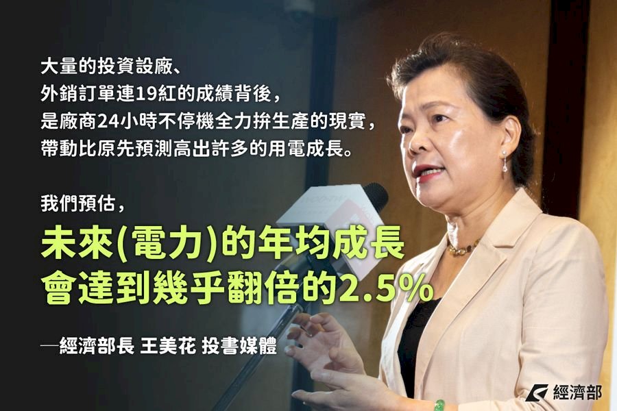 經長：未來電力需求年均成長2.5% 蓋三接迫在眉梢