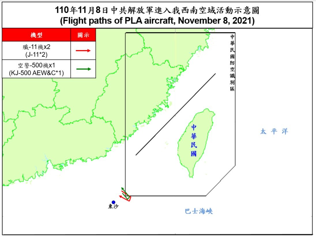 3架共機擾台 空軍兵力應對