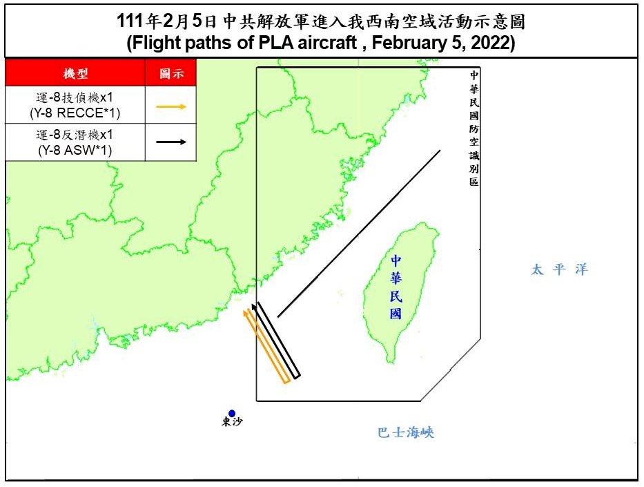 大年初五2架共機擾台 空軍派巡邏兵力應對