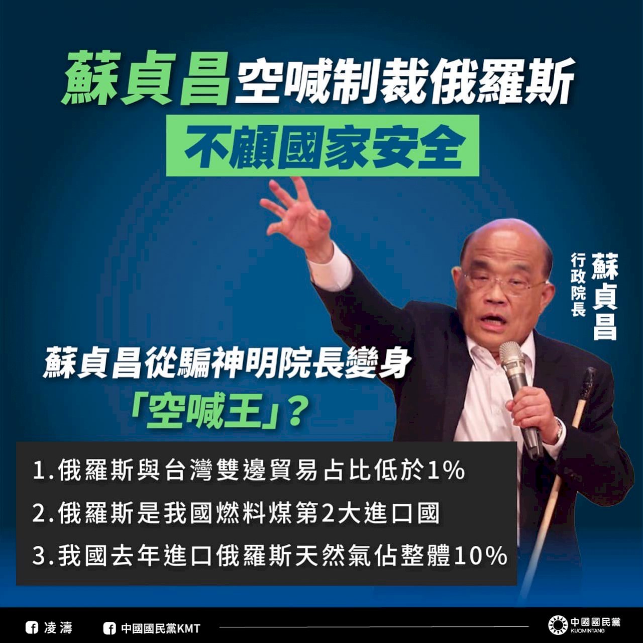 政府制裁俄羅斯 國民黨:能源短缺因應措施想好了嗎?