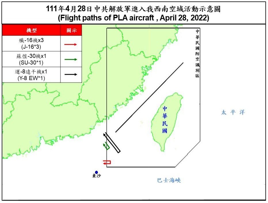 空軍公布即時軍情動態 今5架共機擾台