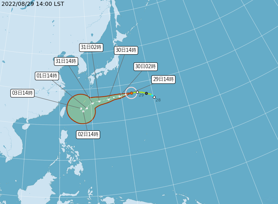 颱風軒嵐諾周末於琉球打轉 北部東北部防雨