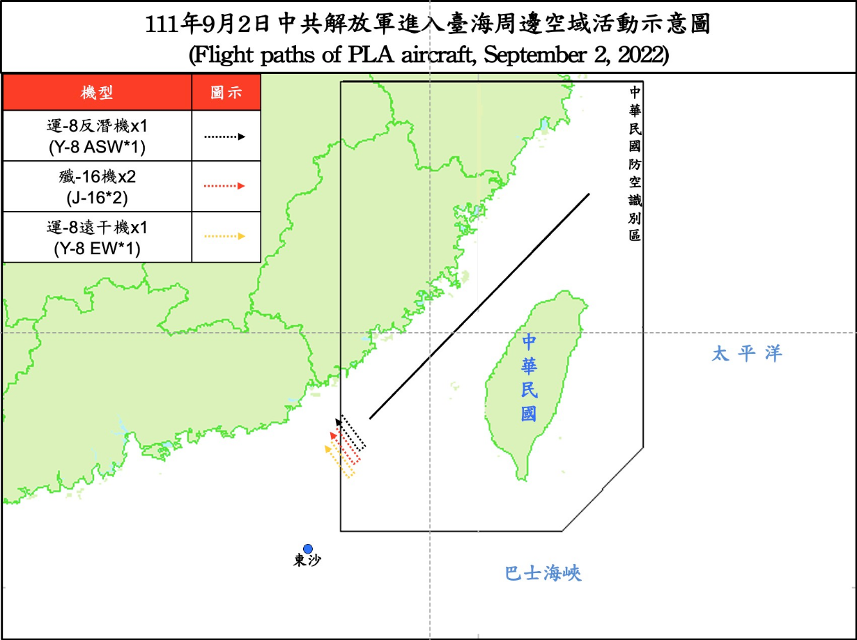 國防部：4架次共機侵擾西南空域