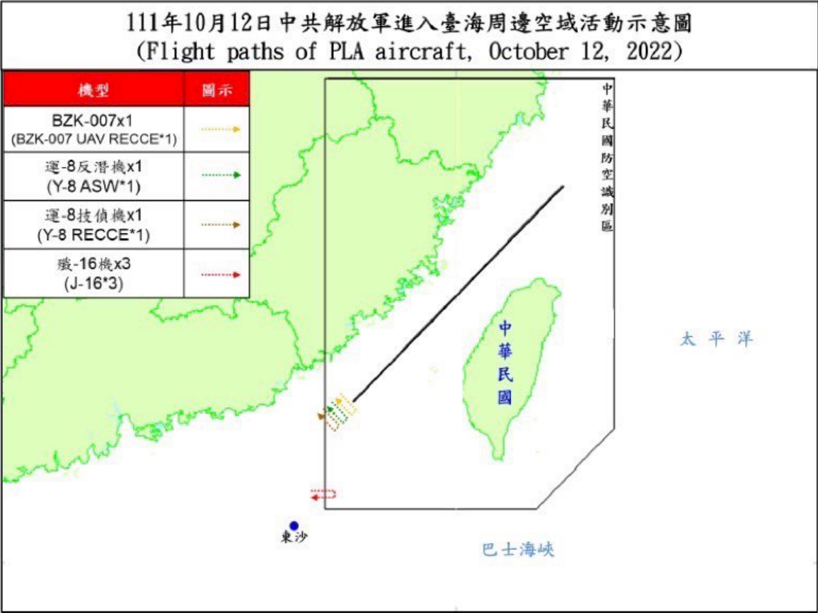 國防部：偵獲15架次共機 6架次擾西南ADIZ