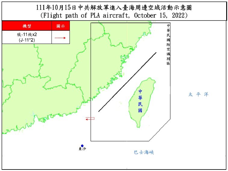 共機11架次擾台 2架次擾西南ADIZ