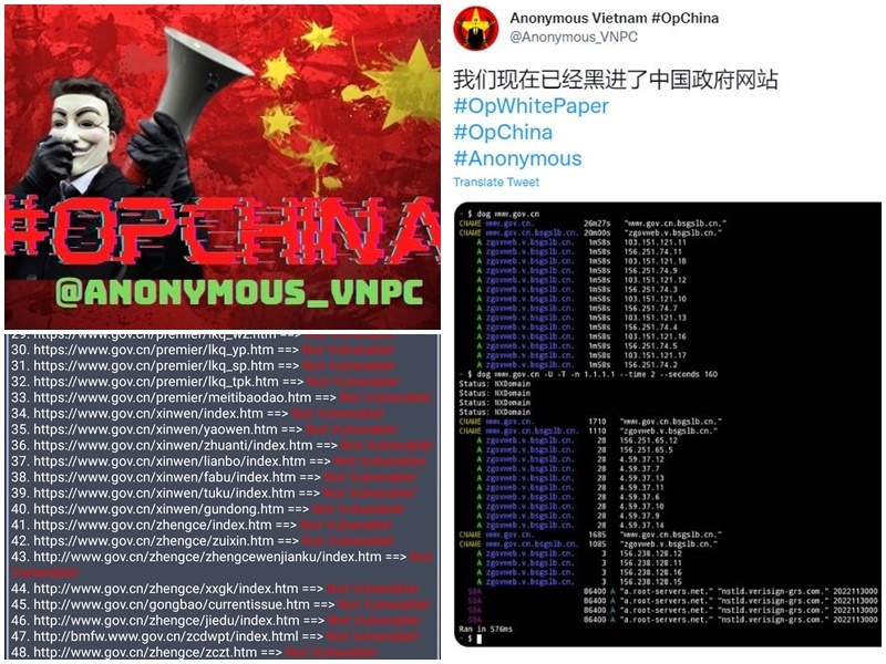 白紙革命／駭客組織出手聲援！攻擊中國政府網站