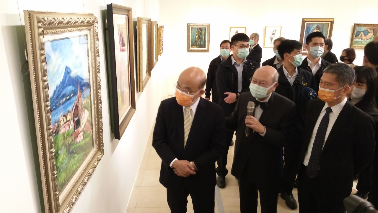 國策顧問廖武治開畫展 蘇貞昌、李永得相挺