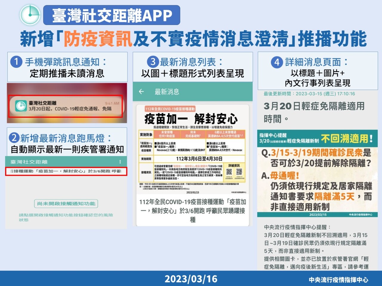 台灣社交距離APP改版 3/27起增防疫資訊推播功能