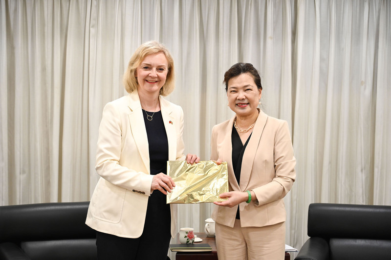 王美花與英前首相特拉斯會談 挺台加入CPTPP