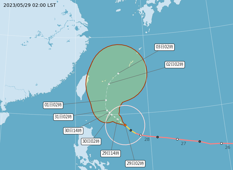 瑪娃漸弱估北轉 30日起北部東北部防致災降雨