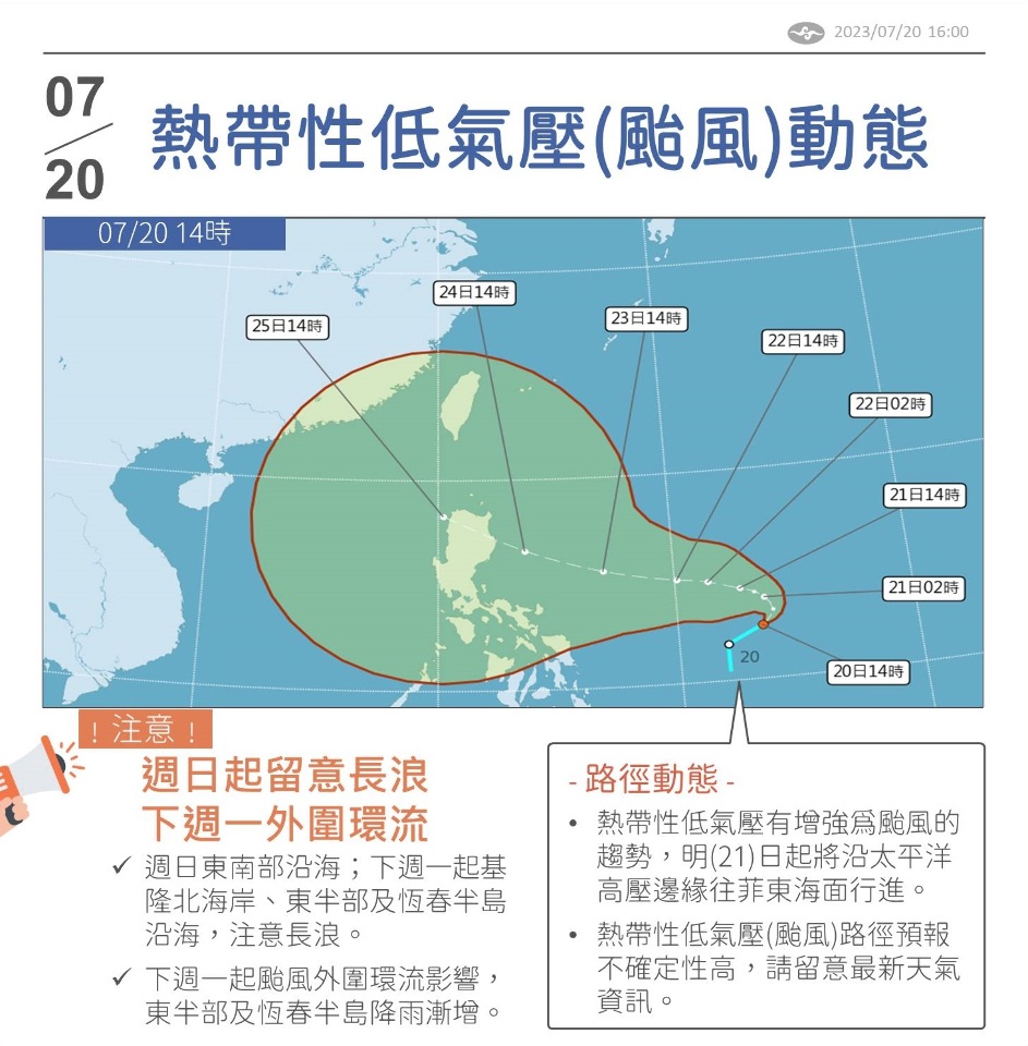 颱風杜蘇芮最快21日生成 可能轉中颱撲台