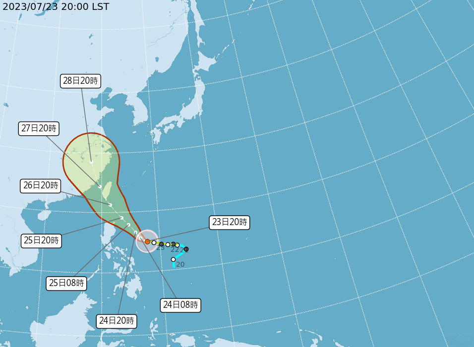 颱風杜蘇芮增強為中颱 路徑再往南修