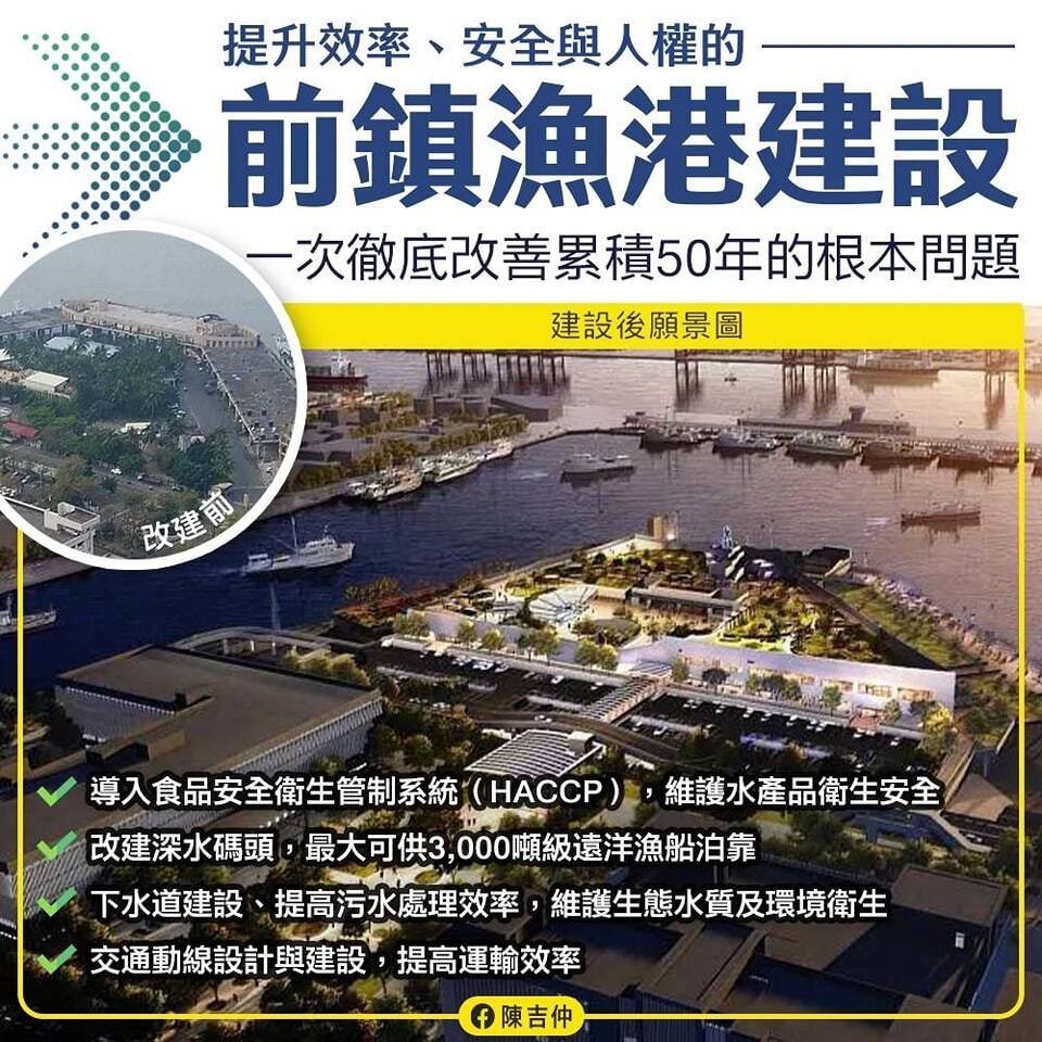 力挺前鎮漁港整建 陳吉仲：徹底改善累積50年問題