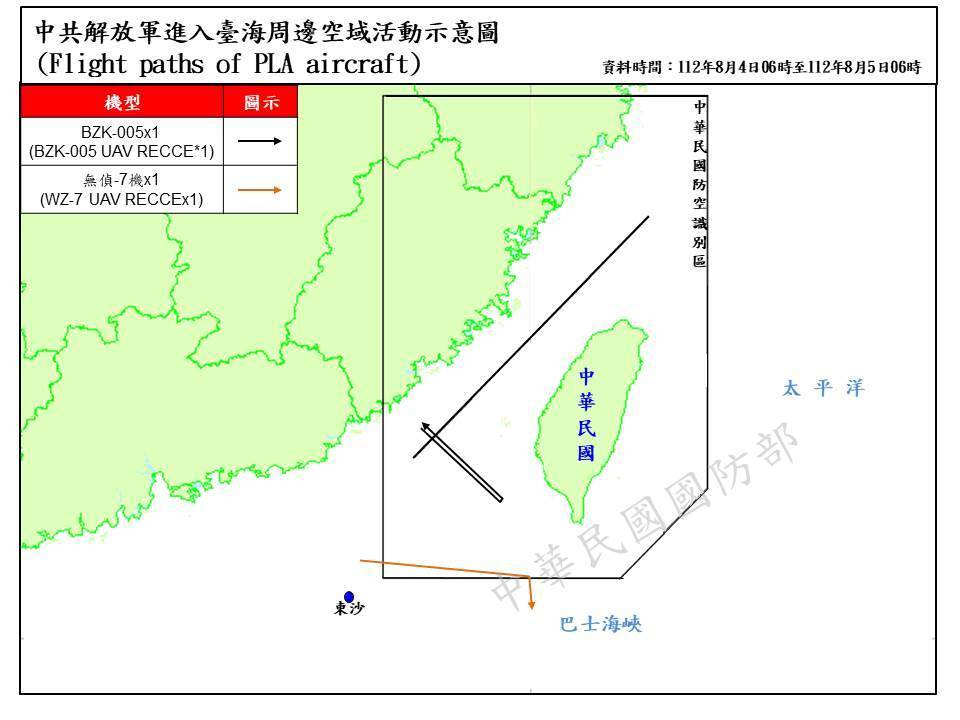 共軍兩架無人機侵擾台海  鎖定西南空域