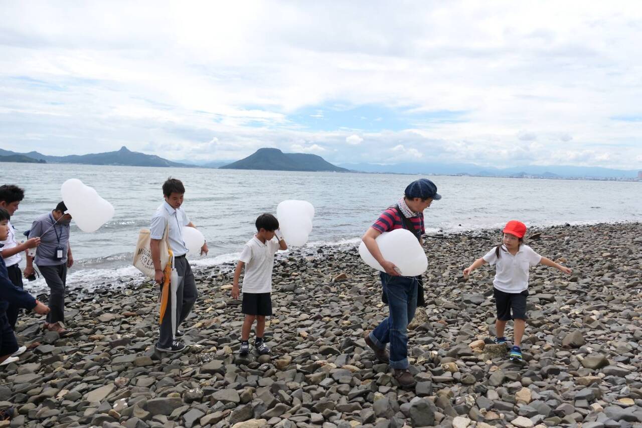 馬祖國際藝術島《雲氣球》登入男木島 日童喊想來馬祖