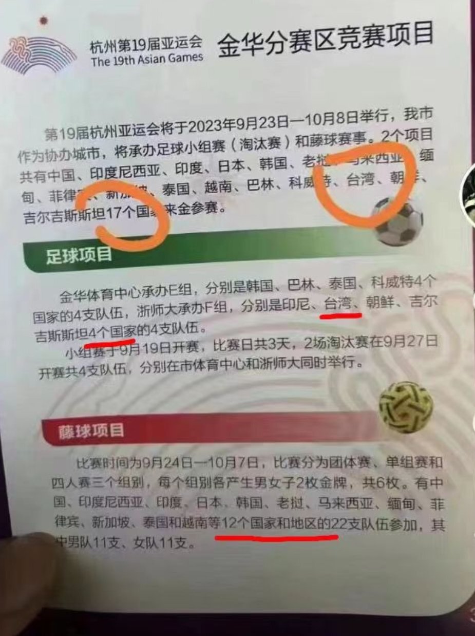 網傳杭州亞運海報「出槌」  台灣列國家