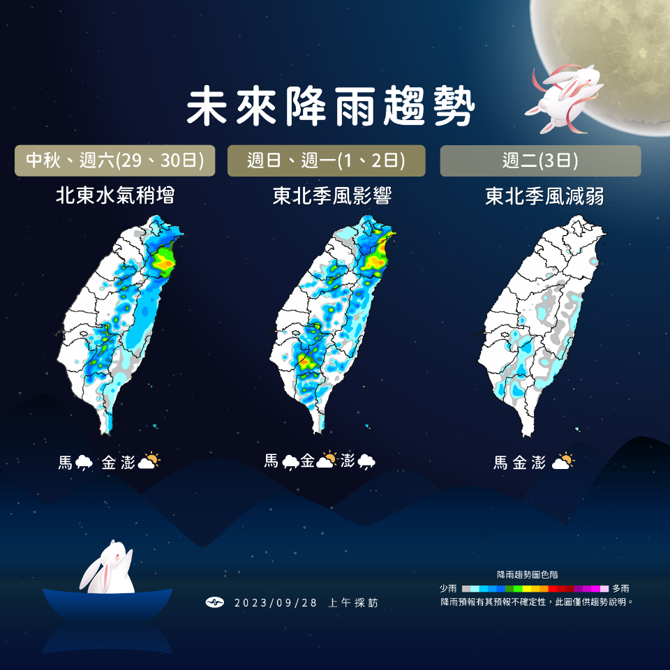 秋節賞月首選新竹以南 假期後恐有秋颱來襲