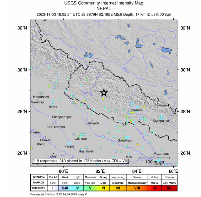 尼泊爾西部5.6淺層地震 造成人員受傷和損害