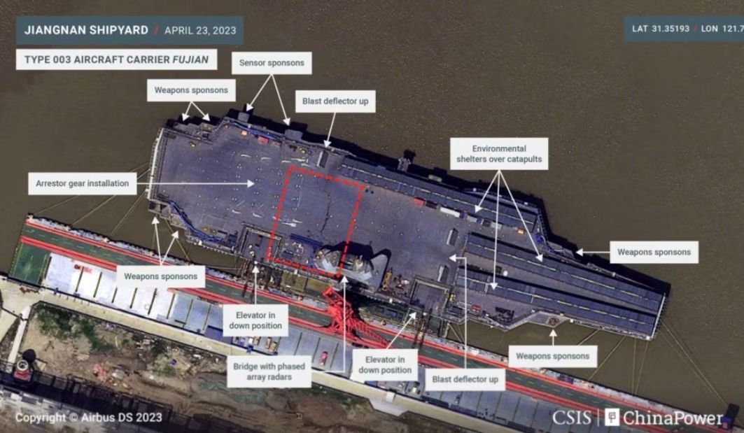 共軍航母「福建艦」進行電磁彈射測試