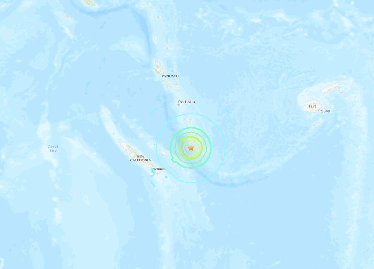 萬那杜南方外海發生規模7.2地震 海嘯威脅解除