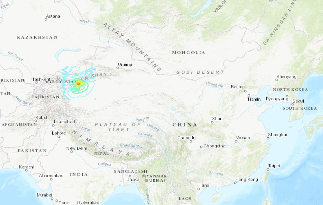 中國新疆寒夜7.0強震來襲 USGS：恐有重大災損